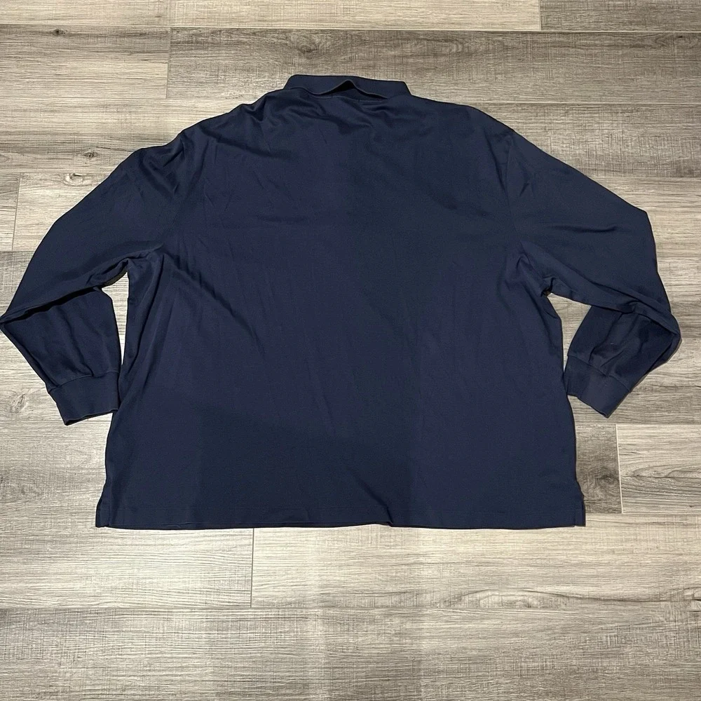 Polo Ralph Lauren Men's Long Sleeve Shirt 4XB Navy Blue W/ Flesh Pony